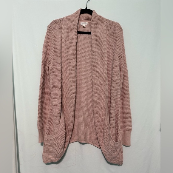 Market & Spruce Tabatha Waffle Knit Cotton Blend Cocoon Cardigan - Picture 2 of 5